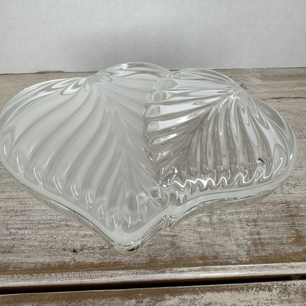 Mikasa Double Heart Lead Crystal Glass Trinket Jewelry Covered Box Satin Germany